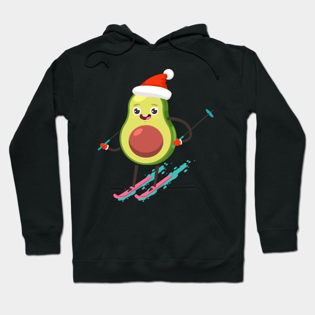 Christmas Avocado Ski Hoodie by AdeShirts